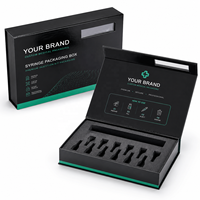 Coffret d'emballage personnalisé écologique pour seringues, boîte rigide magnétique en forme de livre, kit d'injection, coffret cadeau avec gaufrage et mousse EVA