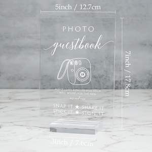 <span class=keywords><strong>Fuente</strong></span> moderna de 5x7 pulgadas, soporte de letrero de boda de acrílico transparente, estante de exhibición con aspecto de cristal para evento de fiesta de recepción - Product Image 2