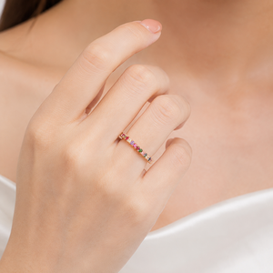 Anello in Stile Pietra Colorata, Anello di Tendenza per Donne, Design Unico, Accessorio per Dito - Product Image 3