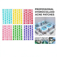 Patchs anti-acné étoiles colorées, patchs pour boutons à la Centella et à l'acide salicylique, hydrocolloïdes absorbants le pus, contrôle du sébum pour le soulagement de l'acné et des boutons