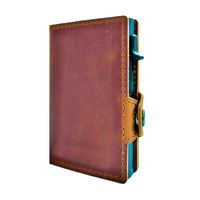 Dompet Kartu Kulit Asli Anti RFID, Dompet Kartu Kredit Otomatis dengan Tombol Tekan Samping, Tempat Kartu Minimalis Tipis