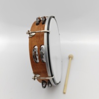 OEM Factory Wholesale Double Layer Tunable Wooden Tambourine Sheepskin Drum Heads Handmade Percussion Instrument 4-10 Inch Sizes