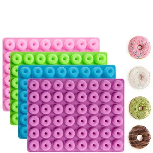 New Ideas Food Grade Silicone 48 Hole Mini Donut Mold Chocolate Mould For Cake Cookie