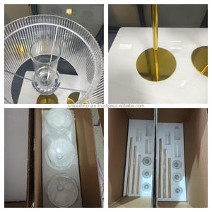 Ensemble de 3 bougies lisse de haute qualité pour décoration de table de mariage Bougeoir en cristal transparent pour fête et événement - Product Image 3