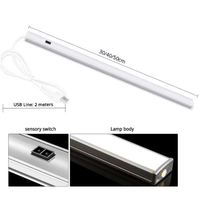 Bande LED en aluminium avec capteur de mouvement et charge USB DC5V pour éclairage de placard, cuisine, armoire, bureau et décoration