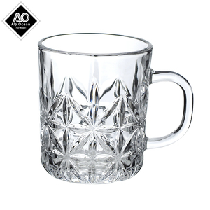 215 ml vente chaude <span class=keywords><strong>Dublin</strong></span> gaufrage tasses tasse à thé en verre avec motif gravé verres à thé transparents pour boissons chaudes/froides - Product Image 2