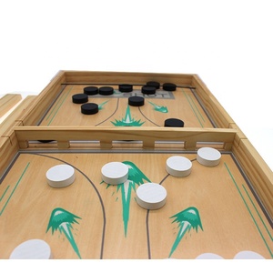 Nouveau <span class=keywords><strong>jeu</strong></span> de société en bois 4 en 1, pour enfants, niveau avancé, Hockey, écharpe rapide, grand pour la famille, haute qualité - Product Image 6