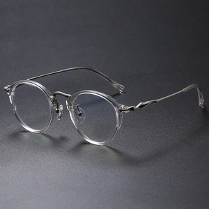 Thâm Quyến Chất Lượng Cao Tinh Khiết Titan Kính Khung Handmade Kính Khung Paul George Hình Bầu Dục Nhỏ Khung Nhật Bản Cổ Điển Transpa - Product Image 4