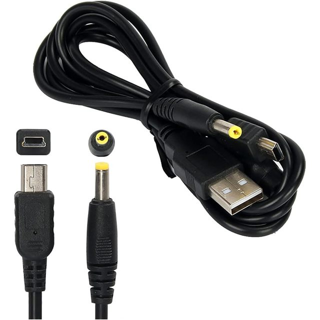 2 in 1 Charging Cable, Replacement Charger Power Cord for PSP 1000 2000 3000 Series MP3 MP4 Mini USB Data Cable & Charging Cord