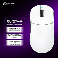 Souris de jeu ATTACK SHARK X8Ultimate Tri-Modes - Capteur PAW3950, design ergonomique, 6 boutons programmables, ordinateurs portables/ordinateurs de bureau
