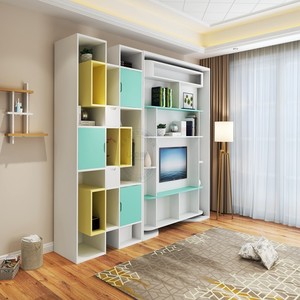 سرير حائط دوار قابل للطي من طراز Murphy مع طاولة قابلة للطي، تصميم ذكي متعدد الوظائف وأثاث عصري مخفي، طقم أثاث غرفة نوم قابل للطي - Product Image 3