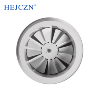 Diffuseur de plafond rond moderne pour bureau, en aluminium, avec bouches d'aération tourbillon et capuchon de ventilation