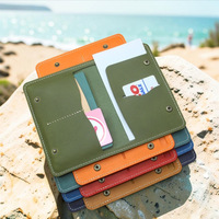 Porte-passeport en similicuir de couleur unie, porte-billets d'embarquement, porte-cartes d'identité, organisateur de cartes de crédit