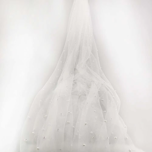 100% Polyester Nylon Tulle Perle Perlé Tissu Blanc Design 20 Couleurs Teint Motif pour Robes Sacs Tentes Accessoires pour Filles - Product Image 3