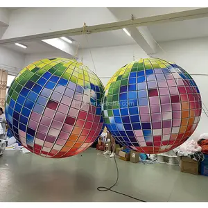 शादी की पार्टी सजावट के लिए गर्म बिक्री रंगीन प्रकाश इंफ्लेटेबल डिस्को गुब्बारे