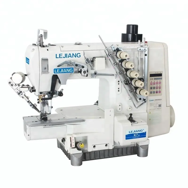 K7A Cheap Best Selling 3 Needle T-shirt Hemming Seaming Interlock Industrial Sewing Machine