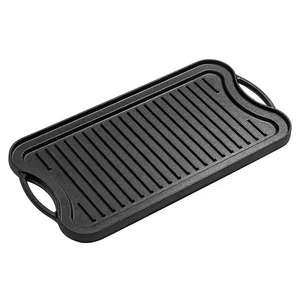 Plancha de Hierro Fundido MIXWARES, Rectangular de 42*29cm, Pre-Sazonada, Doble Cara, para Horno de Gas, Camping, Antiadherente y Duradera - Product Image 6