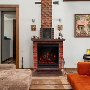 เตาผิงไฟฟ้าพร้อมเอฟเฟกต์อิฐสีแดงใช้ตกแต่งบ้านและโรงแรมยอดนิยมใหม่ - Product Image 6