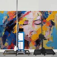 Lukisan dinding 3D portabel Printer Jet tinta UV peralatan dinding latar belakang dalam dan luar ruangan otomatis
