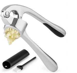 Stainless Steel Garlic <b>Press</b> with Silicone Garlic Peeler Garlic Mincer and Crusher Tool - Product Image 1