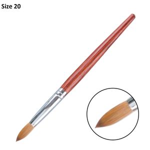 Pinceaux à ongles en poils de Kolinsky 20%-100%, tailles 12-24, manche rond en bois pour la décoration des ongles - Product Image 5