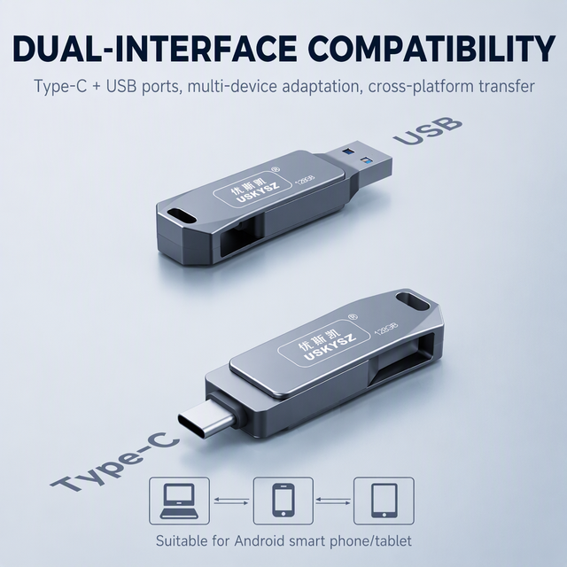 Type C USB Flash Drive 128GB USB 3.0 OTG Dual Pendrive for iPhone Android 15 16 Photo Backup High Speed Metal