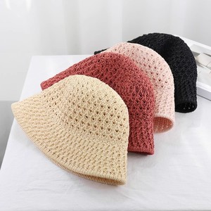 Sombrero de pescador de punto transpirable para mujer, sombrero plegable con protección solar para uso en exteriores, Material de algodón - Product Image 4