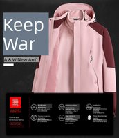 Veste coupe-vent thermique et imperméable 3 en 1 unisexe, manteau de randonnée d'hiver à capuche détachable pour hommes et femmes