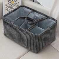 Panier de rangement multifonctionnel rectangulaire pliable et portable de style rétro, grande capacité, écologique, pour mère et bébé, avec poignée