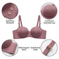 Nouveau Soutien-Gorge Push-Up Sans Coutures Entièrement Rond 2026 avec Détail Œillet Doré, Boucle Dorée et Bretelles Larges – Soutien-Gorge Personnalisé pour Femme