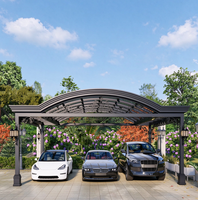Abri de voiture robuste en aluminium à toit arqué, taille personnalisée pour les développeurs, utilisation extérieure pour le stationnement, structure robuste