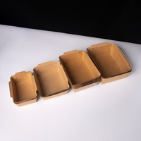 Boîtes à lunch en papier kraft jetables, boîtes d'emballage pour la restauration rapide à emporter, boîte à salade de fruits, boîte à lunch en papier bento carrée