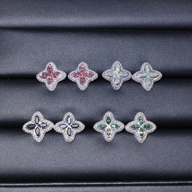 baguette Moissanite Earrings Moissanite Earrings 925