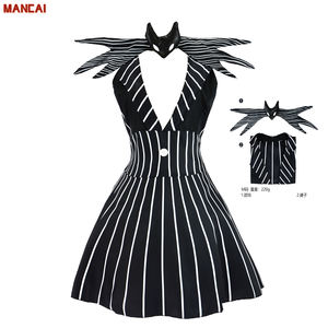 Disfraz <span class=keywords><strong>de</strong></span> Cosplay <span class=keywords><strong>de</strong></span> Anime <span class=keywords><strong>Jack</strong></span> Skellington, traje <span class=keywords><strong>de</strong></span> noche <span class=keywords><strong>de</strong></span> Navidad, vestido <span class=keywords><strong>de</strong></span> rayas negras para mujer, ropa <span class=keywords><strong>de</strong></span> demonio elegante para fiesta <span class=keywords><strong>de</strong></span> Halloween - Product Image 1