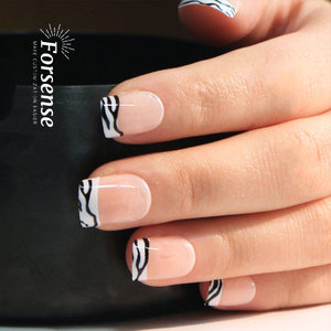 Etiqueta Privada estampado <span class=keywords><strong>animal</strong></span> zabra acrílico punta francesa prensa en las <span class=keywords><strong>uñas</strong></span> corta cuadrada desnuda uña falsa hermosa uña falsa de alta calidad - Product Image 5