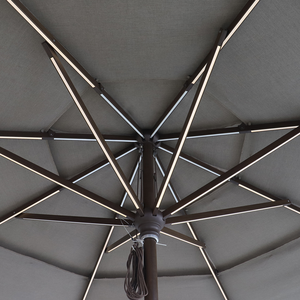 Parasol <span class=keywords><strong>de</strong></span> jardin extérieur <span class=keywords><strong>haut</strong></span> <span class=keywords><strong>de</strong></span> <span class=keywords><strong>gamme</strong></span> sur mesure pour hôtel, grand parasol <span class=keywords><strong>de</strong></span> jardin avec manivelle, trois couches avec lumière LED - Product Image 2