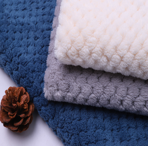 Bán buôn tùy chỉnh 100% polyester siêu mềm Jacquard flannel vải đồng bằng nhuộm để sử dụng như chăn - Product Image 2
