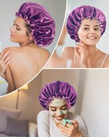 Nouvel arrivage de bonnets de bain imperméables, bonnets de douche en plastique réutilisables, bonnet de bain à bande élastique, bonnet de douche de salon spa pour femmes
