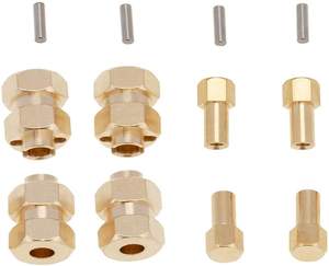 4 Piezas de Cubos de Rueda Hexagonales Extendidos de Vinilo Dorado de 7mm y 8mm de Grosor para Coche RC Crawler <span class=keywords><strong>AXIAL</strong></span> <span class=keywords><strong>SCX24</strong></span> 1/24 +5mm Controlados por Aplicación de 3 Canales - Product Image 5