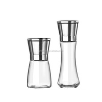 Moulin à sel et à poivre manuel en verre transparent de 180 ml de haute qualité pour la cuisine – Vente en gros à chaud