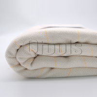 Tela de Monks Cloth de 2m de Ancho con Líneas de Cuadrícula Amarillas, Tela Base para Pistola de Tufting Eléctrica, Disponible en Stock, Venta Caliente