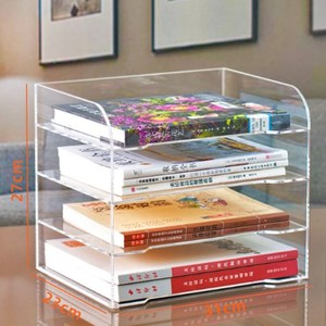 Porte-documents en acrylique transparent personnalisé en usine avec des niveaux d'étagères pour le stockage et l'organisation de fichiers de <span class=keywords><strong>bureau</strong></span> - Product Image 3