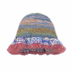 Sombreros de Ganchillo Coloridos Hechos a Mano al por Mayor para Mujer, Sombreros de Invierno para Mujer, Gorros de Punto Jacquard - Product Image 2