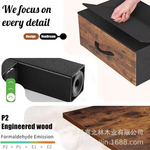 Wooden Vinyl <b>Record</b> <b>Rack</b> With Drawer Storage Desktop Organizer For Living Room Music Collection Display - Product Image 3