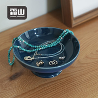 Bol à dessert en céramique de luxe SHIMOYAMA sur pied haut pour servir des friandises, plateau à fruits mignon pour table basse