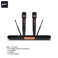 Microphone sans fil PAT Hotsale pour karaoké, haute qualité, professionnel, UHF, portable, avec piles AA, connecteur XLR, garantie 1 an