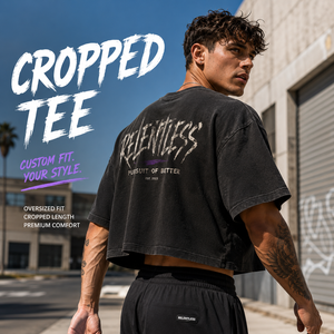 Custom Cropped T Shirt <b>Men</b> Oversized Boxy Fit Streetwear Tee Vintage Wash Cotton Apparel Manufacturer - Product Image 1