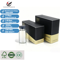 Boîte et étiquette personnalisables pour cosmétiques écologiques, impression sur papier holographique brillant, emballage pour flacons de peptides 2ml 3ml 5ml