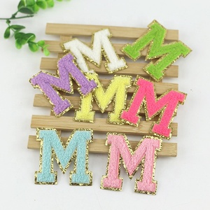 Parches de letras de hierro en chenilla con purpurina, bordado de letras del alfabeto, colorido, Diy, venta al por mayor - Product Image 5