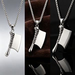 Yunnique – collier avec pendentif en forme de couteau en acier inoxydable pour hommes, forme d'épée géométrique, style Hip Hop avant-gardiste, bijoux de mode chinois - Product Image 2